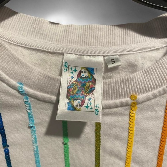 Queen of Sparkles! Striped Multicolor Sequin Sweater - Picture 5 of 5